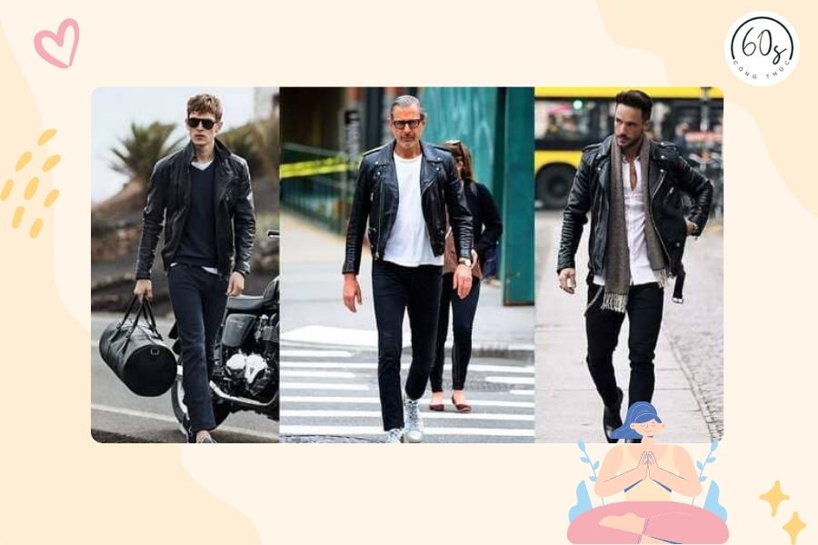 Biker style thường kết hợp cùng với những món đồ da, quần jean, boot cao cổ